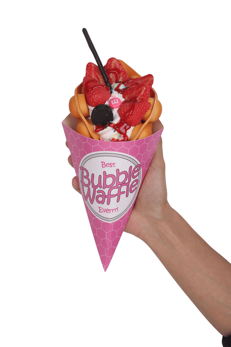 500Pcs Premium Pink Bubble Waffle Cones